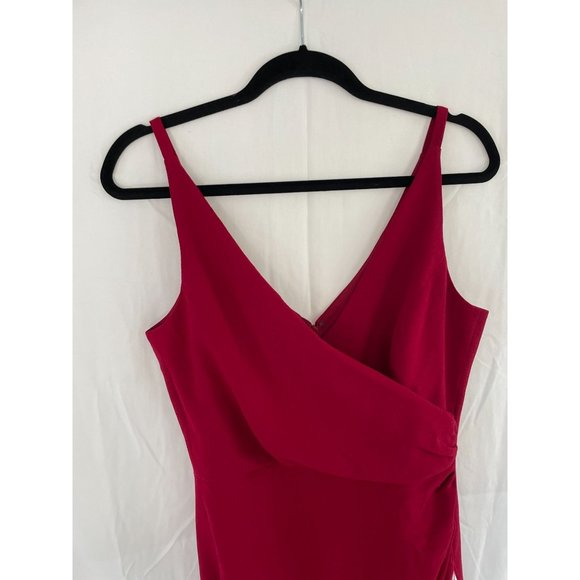 NEW Dress The Population Anita Low Back Sheath Dress Garnet M Red - Picture 5 of 12
